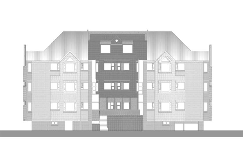 Fachada Interior :: Proyecto Los Bugambiles | Diseño: Daniel Winograd y Luis Jorge Perry