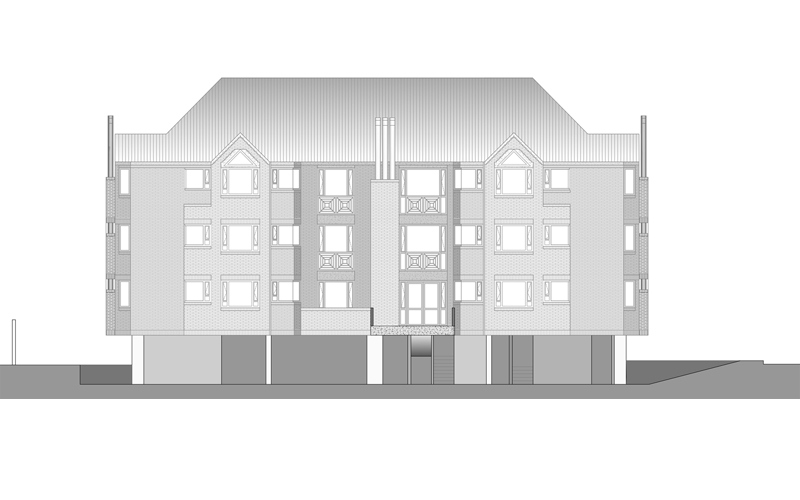 Fachada Oriental :: Proyecto Los Bugambiles | Diseño: Daniel Winograd y Luis Jorge Perry