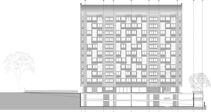 Fachada Sur Occidental :: Proyecto Resguardos de Sotileza