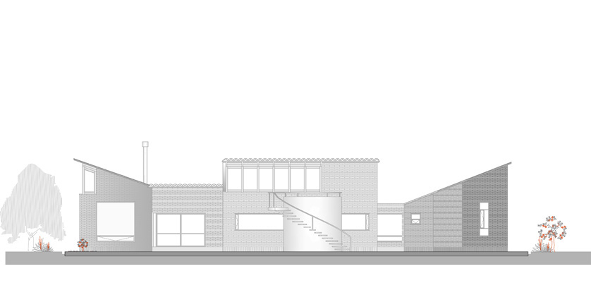 Fachada Sur :: Proyecto Casa Ñaña